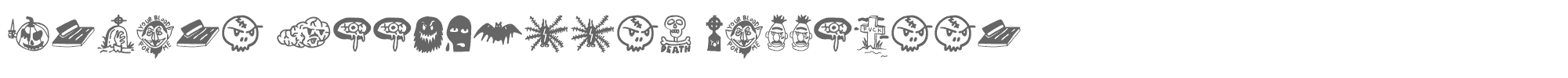 Sample characters Insane Woodcutter Halloween Font